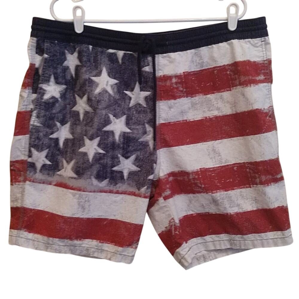 Patriotic Mens Mossimo Supply Company American Flag Shorts Swim July 4 size XL